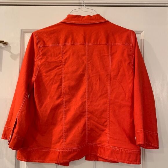 Ann Trinity Ribbon Button Orange Jacket sz M - Picture 5 of 5
